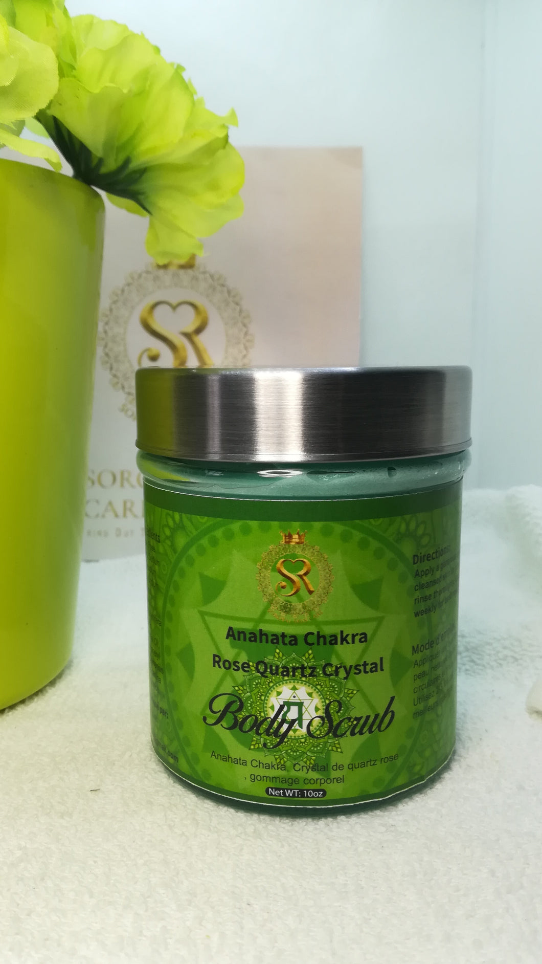 Anahata Chakra Rose Quartz Crystal Body Polish